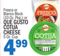 C Town QUE GUSTO COTIJA CHEESE offer
