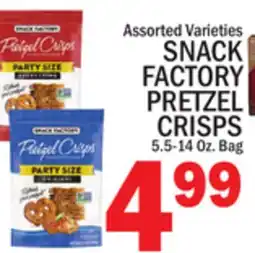 C Town SNACK FACTORY PRETZEL CRISPS offer
