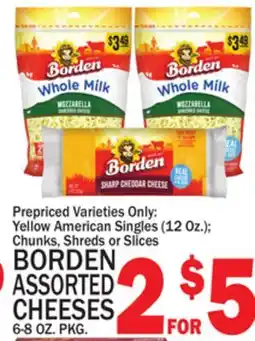 C Town BORDEN ASSORTED CHEESES 6-8 OZ. PKG offer