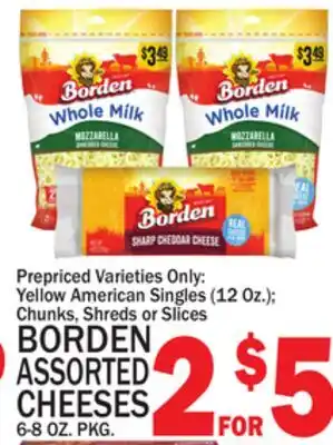 C Town BORDEN ASSORTED CHEESES 6-8 OZ. PKG offer