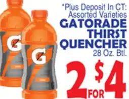 Bravo Supermarkets GATORADE THIRST QUENCHER offer