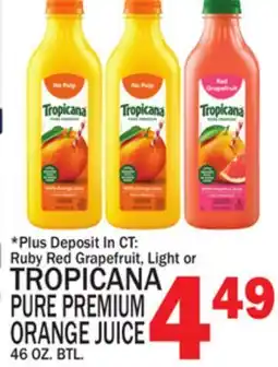 C Town TROPICANA PURE PREMIUM ORANGE JUICE offer