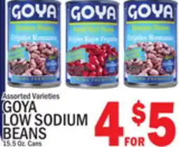 C Town GOYA LOW SODIUM BEANS offer