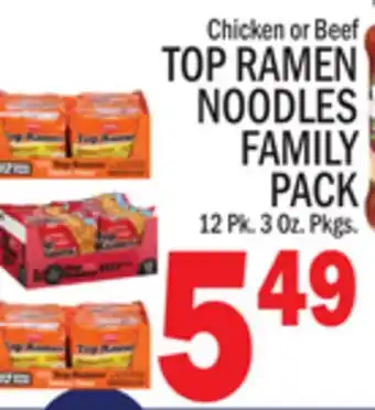 C Town TOP RAMEN NOODLES FAMILY PACK offer