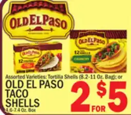 C Town OLD EL PASO TACO TACO SHELLS 4.6-7.4 Oz. Box offer
