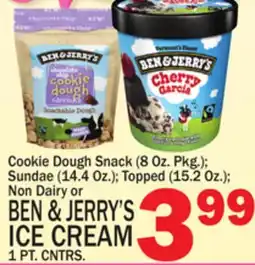 C Town BEN & JERRY'S ICE CREAM 1 PT. CNTRS offer