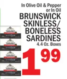 C Town BRUNSWICK SKINLESS/BONELESS SARDINES offer