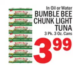 C Town BUMBLE BEE CHUNK LIGHT TUNA offer