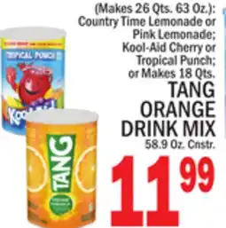 C Town TANG ORANGE DRINK MIX 58.9 Oz. Cnstr offer
