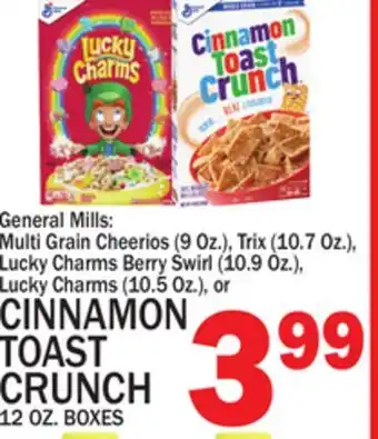 C Town CINNAMON TOAST CRUNCH 12 OZ. BOXES offer