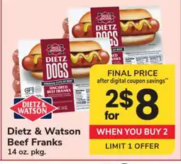ACME Dietz & Watson Beef Franks offer