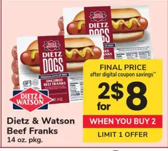 ACME Dietz & Watson Beef Franks offer