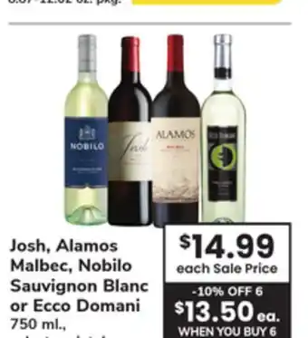 ACME Josh, Alamos Malbec, Nobilo Sauvignon Blanc or Ecco Domani offer