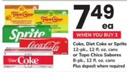 ACME Coke, Diet Coke or Sprite 12-pk., 12 fl. oz. cans or Topo Chico Sabores 8-pk., 12 fl. oz. cans offer