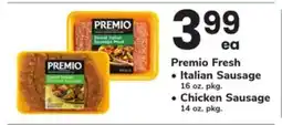 ACME Premio Fresh, Italian Sausage 16 oz. pkg., Chicken Sausage 14 oz. pkg offer