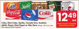 ACME Coke, Diet Coke, Sprite, Canada Dry, Sunkist, A & W, Pepsi, Diet Pepsi or Mtn Dew offer