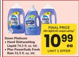 ACME Dawn Platinum Hand Dishwashing Liquid 74.3 fl. oz. btl. Plus PowerSuds Fresh Rain 51.5 fl. oz. btl offer