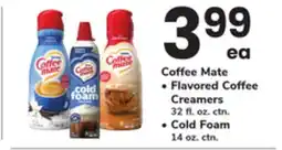 ACME Coffee Mate Flavored Coffee Creamers 32 fl. oz. ctn., Cold Foam 14 oz. ctn offer