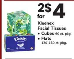 ACME Kleenex Facial Tissues Cubes 60 ct. pkg. Flats 120-160 ct. pkg offer