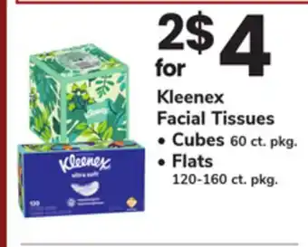 ACME Kleenex Facial Tissues Cubes 60 ct. pkg. Flats 120-160 ct. pkg offer
