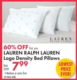 Boscov's LAUREN RALPH LAUREN Logo Density Bed Pillows offer