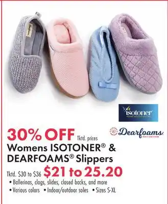Boscov's Womens ISOTONER & DEARFOAMS Slippers offer