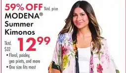 Boscov's MODENA Summer Kimonos offer