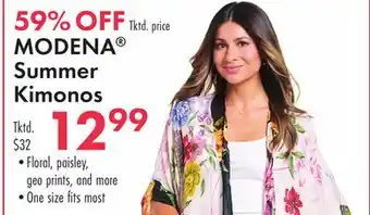 Boscov's MODENA Summer Kimonos offer