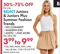 Boscov's Juniors & Juniors Plus Summer Fashion Trends offer