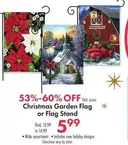 Boscov's Christmas Garden Flag or Flag Stand offer