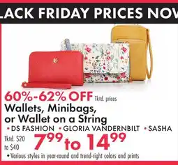 Boscov's Wallets, Minibags, or Wallet on a String offer