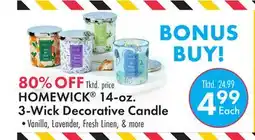 Boscov's HOMEWICK 14-oz. 3-Wick Decorative Candle offer