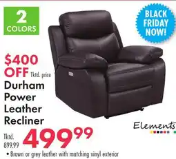 Boscov's Durham Power Leather Recliner offer