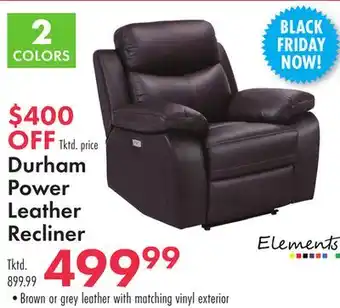 Boscov's Durham Power Leather Recliner offer