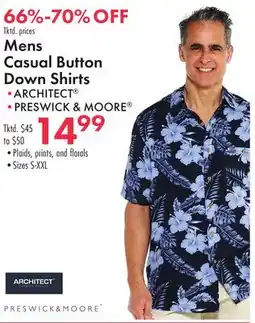 Boscov's Mens Casual Button Down Shirts offer