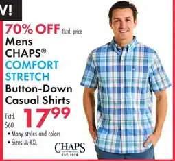 Boscov's Mens CHAPS COMFORT STRETCH Button-Down Casual Shirts offer