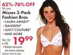 Boscov's Misses 3-Pack Fashion Bras offer
