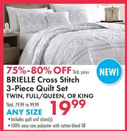 Boscov's BRIELLE Cross Stitch 3-Piece Quilt Set offer