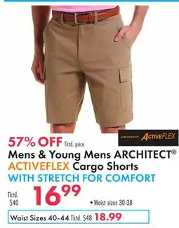 Boscov's Mens & Young Mens ARCHITECT ACTIVEFLEX Cargo Shorts WITH STRETCH FOR COMFORT offer