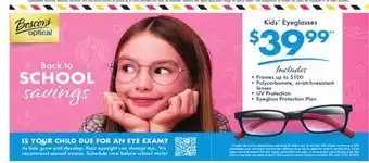 Boscov's Kids' Eyeglasses offer
