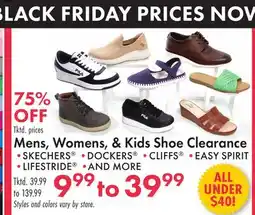 Boscov's Mens, Womens, & Kids Shoe Clearance offer