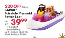 Boscov's BARBIE Fairytale Mermaid Power Boat offer