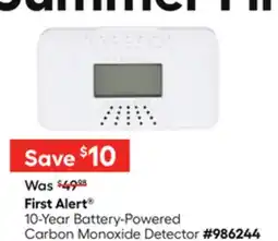 Lowe's 10-Year Battery-Powered Carbon Monoxide Detector offer