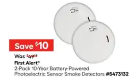 Lowe's 2-Pack 10-Year Battery-Powered Photoelectric Sensor Smoke Detectors offer