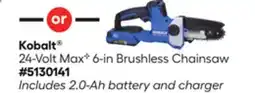 Lowe's 24-Volt MaxC 6-in Brushless Chainsaw offer