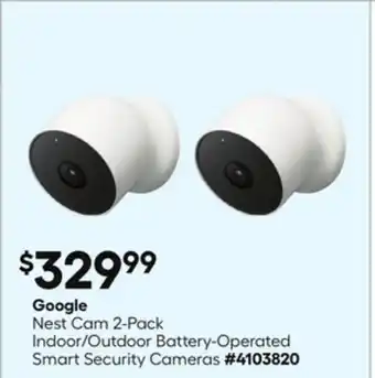 Lowe's Nest Cam 2-Pack Indoor/Outdoor Battery-Operated Smart Security Cameras offer