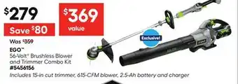 Lowe's 56-VoltG Brushless Blower and Trimmer Combo Kit offer