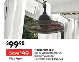 Lowe's 20-in Valdosta Bronze Indoor/Outdoor Portable Fan offer