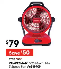 Lowe's V20 MaxF 12-in 3-Speed Fan offer