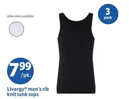 Lidl Livergy men's rib knit tank tops offer